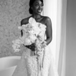 Monochrome bridal portrait